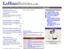 Tablet Screenshot of lahojasonora.com